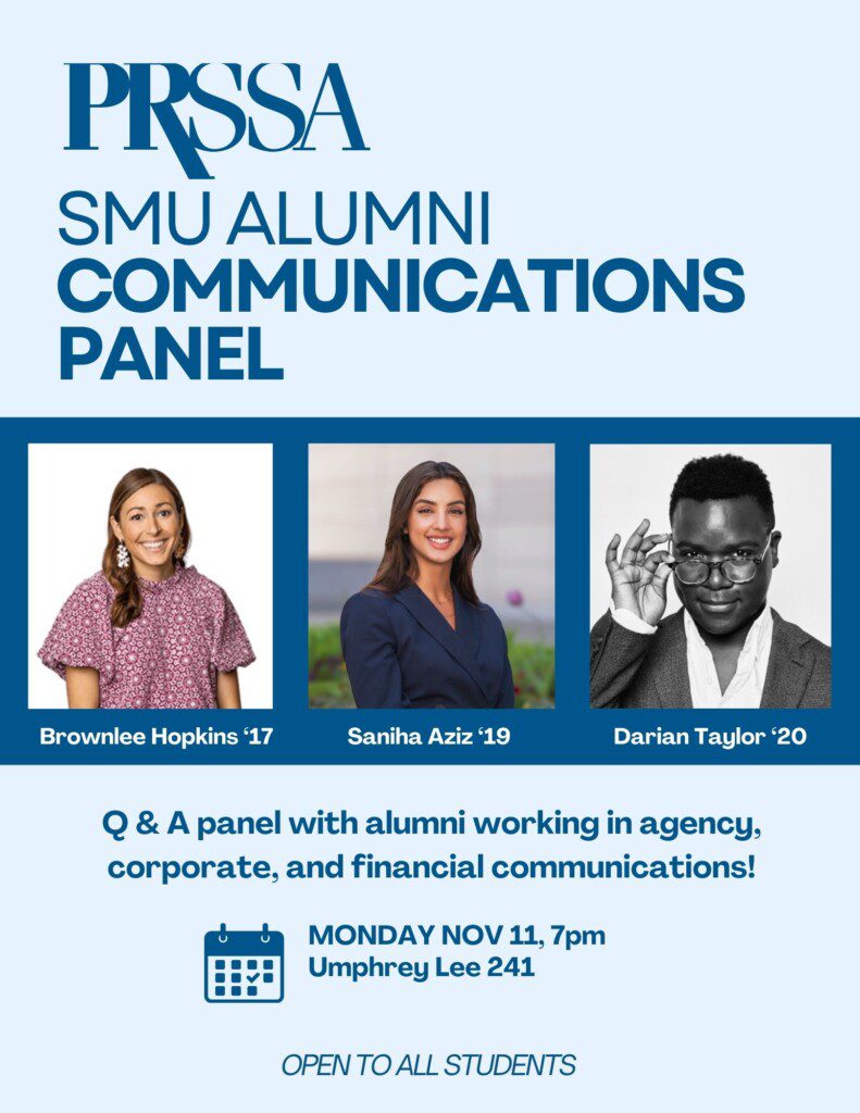 PRSSA Communications Alumni Panel Flyer