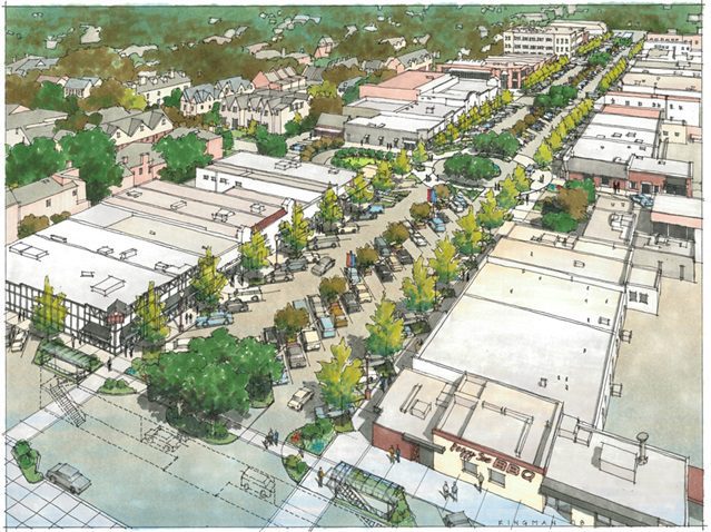 Architectural drawing of Snider Plaze updates.