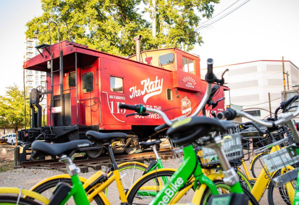 Train engine at the Katy Trail Ice House
