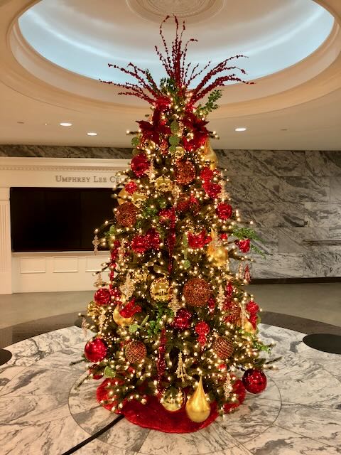 Christmas tree in Umphrey Lee Center