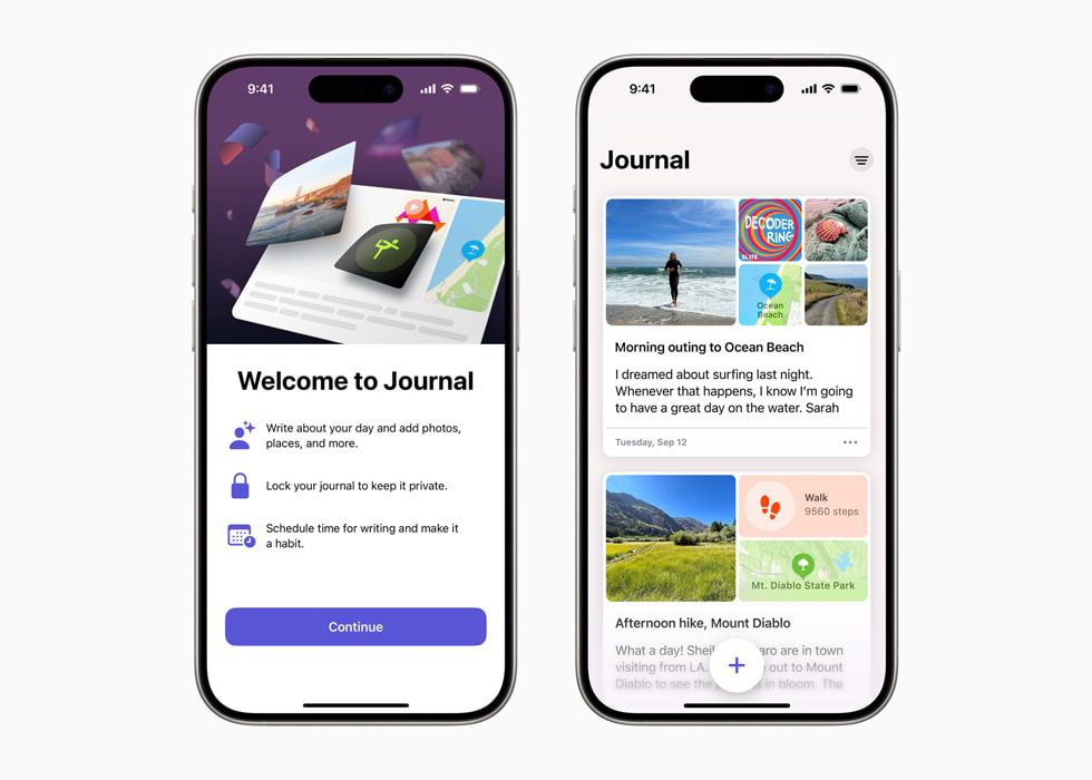 Apple iPhone's new journaling App.